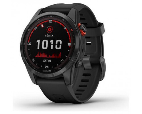 GARMIN FENIX 7S SOLAR PREMIUM MULTISPORT GPS WATCH  SLATE GRAY WITH BLACK BAND