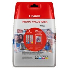 TINTA CANON CLI571 PACK DE 4 50 HOJAS DE PAPEL FOTOGRAFICO