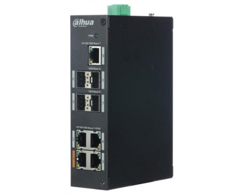 DAHUA - DH-PFS3409-4GT-V2 - SWITCH POE 4 PUERTOS 10/100/1000 +1 UPLINK GIGABIT +4SFP 96W 802.3AT LAYER 2