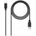 Nanocable 3.1 Gen2 10Gbps 3A, tipo USB-C/M-A/M, negro, 1.5 m