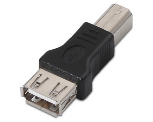 Nanocable 10.02.0002 cambiador de género para cable USB 2.0 B USB 2.0 A Negro