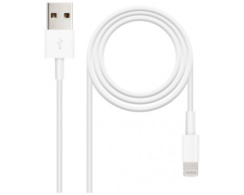 Nanocable Cable Lightning a USB-A, Lightning/M -USB A/M, Blanco, 50 cm