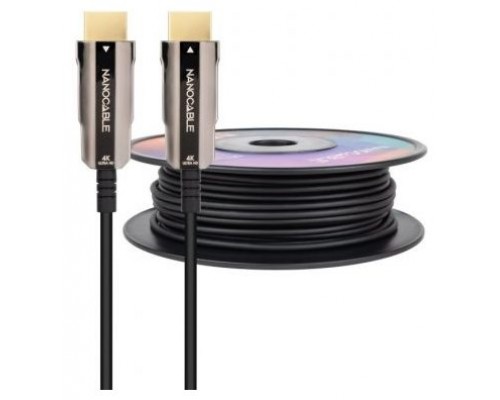 NANOCABLE CABLE HDMI V2.0 AOC 4K@60HZ 18Gbps NEGRO 30 M