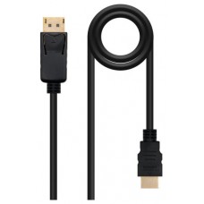 Nanocable Cable Conversor DISPLAYPORT a HDMI, DP/M - HDMI/M, Negro, 1 m