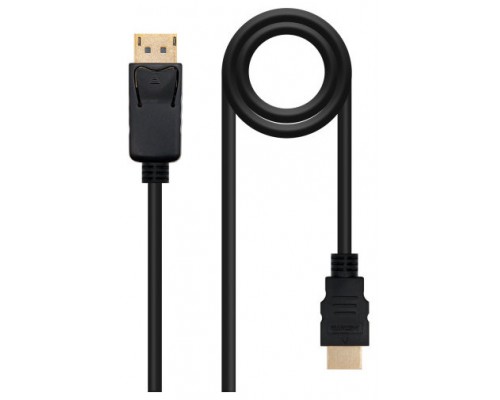 Nanocable Cable Conversor DISPLAYPORT a HDMI, DP/M - HDMI/M, Negro, 1 m