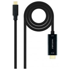 Nanocable Cable Conversor USB-C a HDMI 1.4 4K@30HZ 1.8 m, Negro