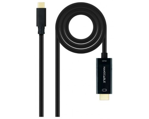 Nanocable Cable Conversor USB-C a HDMI 1.4 4K@30HZ 1.8 m, Negro