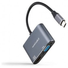 Nanocable Conversor USB-C/M a HDMI-VGA/H 15 cm