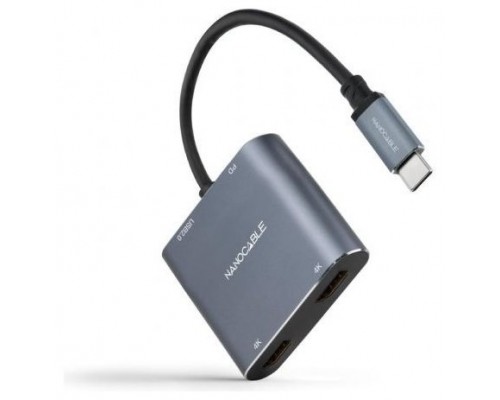 Nanocable Converosr USB-C a 2xHDMI/USB2.0/PD