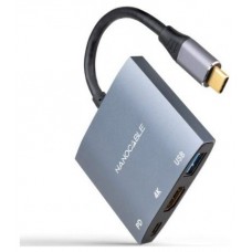 Nanocable Conversor USB-C a HDMI/USB3.0/PD 15 cm