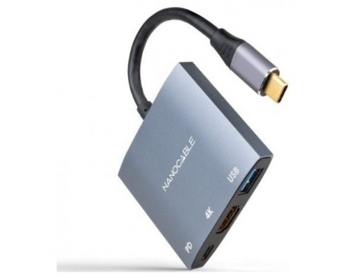 Nanocable Conversor USB-C a HDMI/USB3.0/PD 15 cm