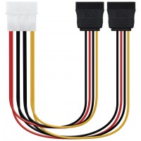 NANOCABLE CABLE SATA ALIMENTACION, 5.25 (MOLEX 4PIN)/M-2XSATA/H, 20 CM (10.19.0101)"