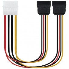 NANOCABLE CABLE SATA ALIMENTACION, 5.25 (MOLEX 4PIN)/M-2XSATA/H, 20 CM (10.19.0101)"