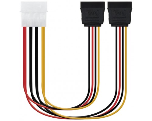 NANOCABLE CABLE SATA ALIMENTACION, 5.25 (MOLEX 4PIN)/M-2XSATA/H, 20 CM (10.19.0101)"