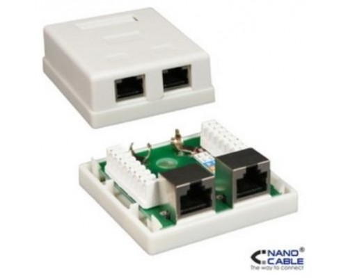 Nanocable ROSETA DE SUPERFICIE PARA RJ45 CAT.6 1 TOMA, BLANCO