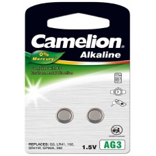 Pila Botón Alcalina LR41 1.5V 0% Mercurio (2 pcs) Camelion