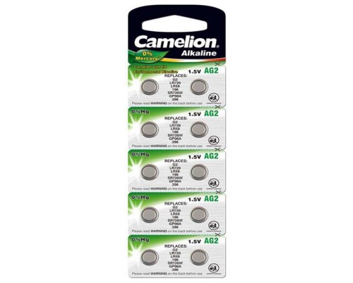 Pila Botón Alcalina LR59 1.5V 0% Mercurio (10 pcs) Camelion