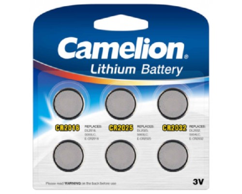 Pack Boton Litio CR2016/CR2025/CR2032 (6 pcs) Camelion