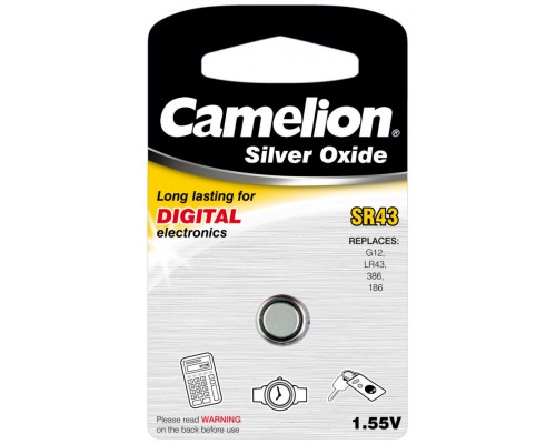 Boton Oxido plata SR43W 1.55V (1 pcs) Camelion