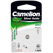 Boton Oxido plata SR43W 1.55V 0% Mercurio (1 pcs) Camelion