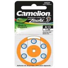 Boton Audifono A13/Naranja 1.4V 0% Mercurio (6 pcs) Camelion