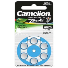 Boton Audifono A675/Azul 1.4V 0% Mercurio (6 pcs) Camelion