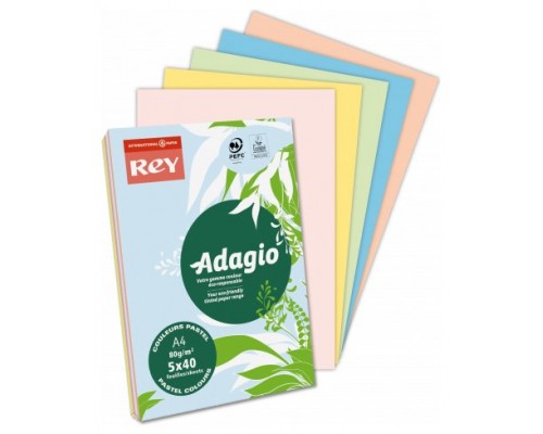 Pack de 5. PAQUETE 500H PAPEL 80GR A4 CHAMOIS CREMA ADAGIO 156219 [min5]