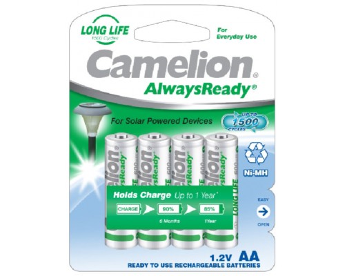 Recargable "Always Ready" AA 600mAh (4 pcs) Camelion