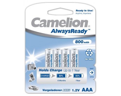 Recargable "Always Ready" AAA 800mAh (4 pcs) Camelion