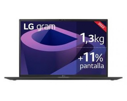 LG PORTATIL GRAM (17Z90Q-E.AA75B) 17’’ IPS LCD, CI7-1260P, 16GB RAM, 512GB SSD, RTX 2050 4GB GDDR6, 90 WH, W11