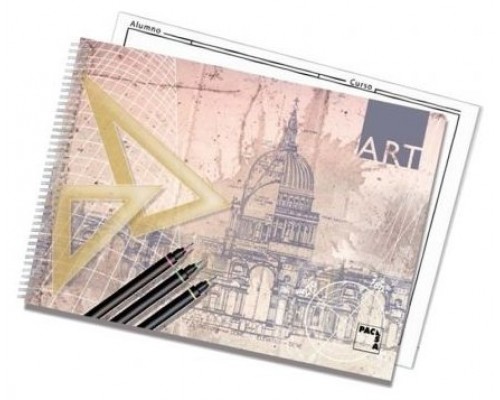 Pack de 10. CUADERNO BLOCKS  DIBUJO ART 140 GRS. FOLIO PROLONGADO 20 HOJAS 2 TALADROS LISO CON RECUADRO PACSA 18848 [min10]