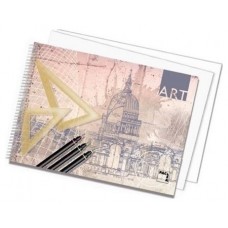 Pack de 10. CUADERNO BLOCKS  DIBUJO ART 140 GRS. FOLIO PROLONGADO 20 HOJAS 2 TALADROS LISO SIN RECUADRO PACSA 18849 [min10]