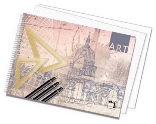 Pack de 10. CUADERNO BLOCKS  DIBUJO ART 140 GRS. FOLIO PROLONGADO 20 HOJAS 2 TALADROS LISO SIN RECUADRO PACSA 18849 [min10]