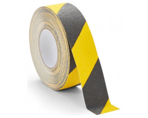 ROLLO CINTA DE SEGURIDAD ADHESIVA ANTIDESLIZANTE 50MMX18,3METROS NEGRO/AMARILLO TARIFOLD 197604