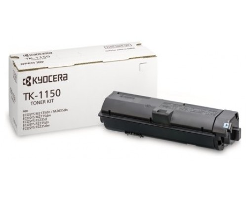 KYOCERA TONER NEGRO TK-1150 ECOSYS M2135dn P2235dn P2235dw P2235d M2635dn M2735dw | 3000 pagina