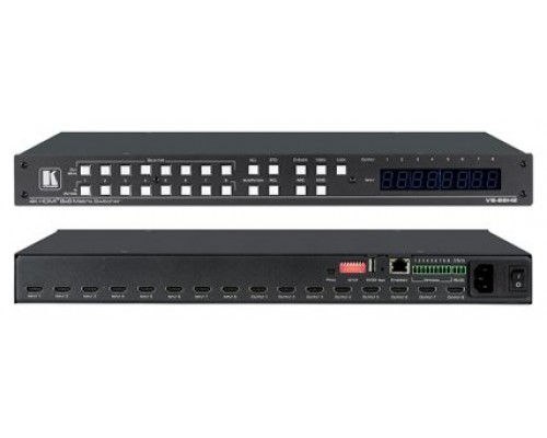 KRAMER VS-88H2 8X8 4K HDR HDCP 2.2 MATRIX SWITCHER WITH DIGITAL AUDIO ROUTING