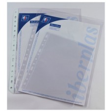 CAJA 100 FUNDAS FORMATO CUARTO PVC CRISTAL EXTRA 100 MICRAS MULTITALADRO IBERPLAS 201100