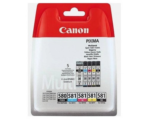 Multipack canon pgi - 580 pgbk + cli - 581 cymbk