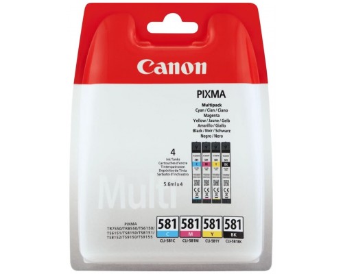 TINTA CANON CLI581 PACK DE 4 50 HOJAS DE PAPEL FOTOGRAFICO