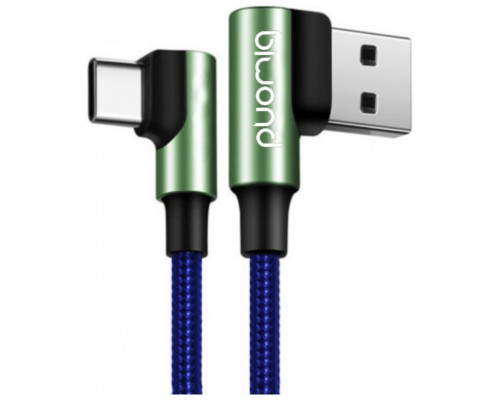 Cable Acodado USB 2.0 Tipo C Azul / Verde Biwond