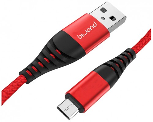 Cable Anti Rotura Micro USB a USB 2.0 Rojo Biwond