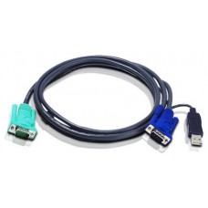 Aten 2L5201U cable para video, teclado y ratón (kvm) 1,2 m Negro