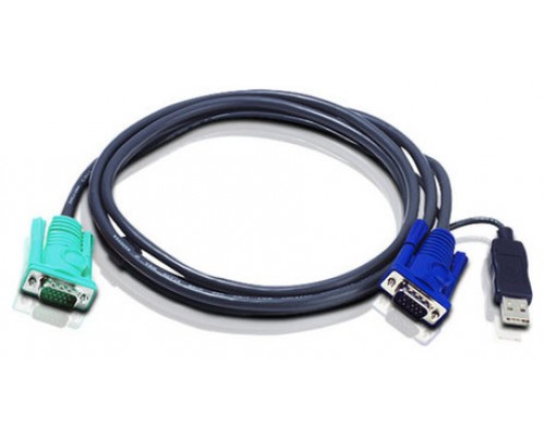 Aten 2L5201U cable para video, teclado y ratón (kvm) 1,2 m Negro