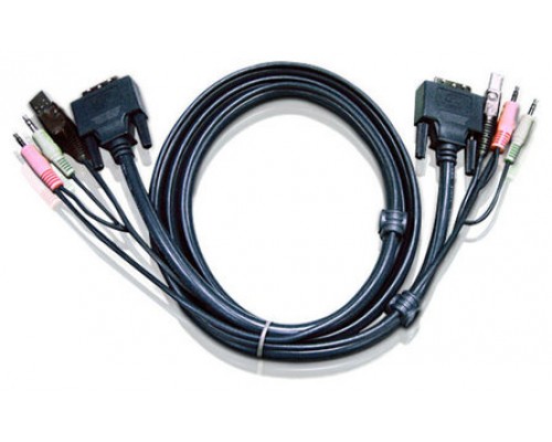 Aten Cable KVM DVI-I single link USB de 1,8 m