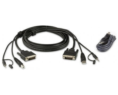 Aten 2L-7D03UDX4 cable para video, teclado y ratón (kvm) 3 m Negro