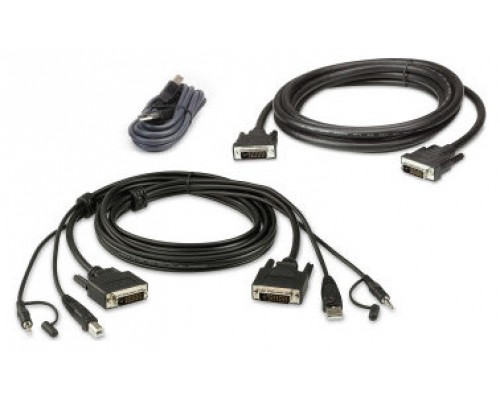 Aten 2L-7D03UDX5 cable para video, teclado y ratón (kvm) 3 m Negro