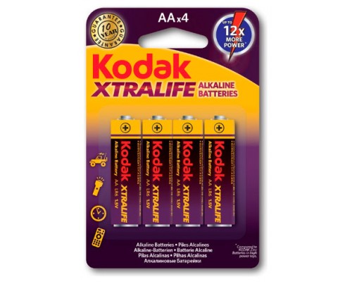 Blister kodak xtralife 4 pilas alcalina