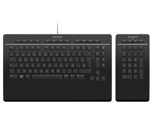 3Dconnexion Keyboard Pro with Numpad teclado USB Negro