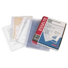 CAJA 100 FUNDAS POLIPROPILENO MULTITALADRO FORMATO FOLIO 80 MICRAS 16 TALADROS CRISTAL ESSELTE 46106