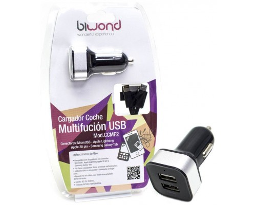 Cargador Coche Doble Multifunción 3.1A Biwond